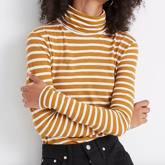 Madewell Tops - Madewell Whisper Cotton Turtleneck Helene Stripe